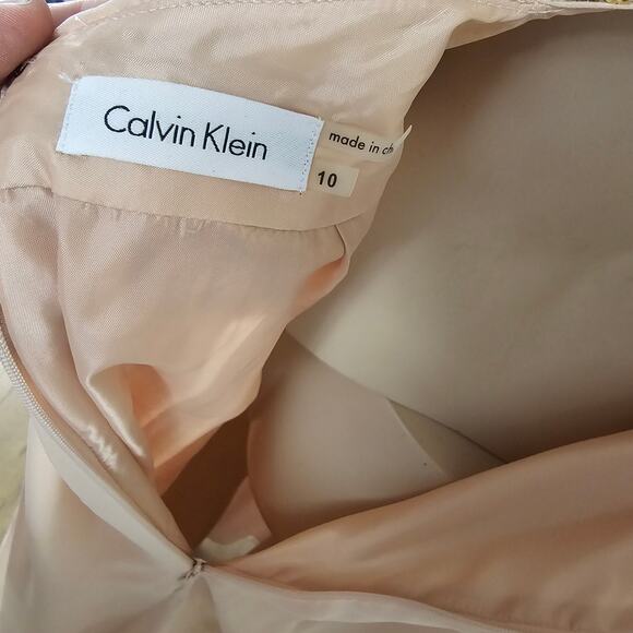 NWT Calvin Klein Dress Nude Flowy Chiffon Layers Soft Sheer Goddess Ballet 10 - Picture 15 of 15